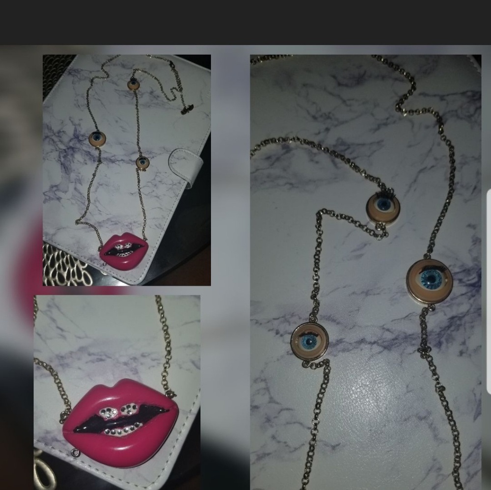 Eyes and mouth necklaces